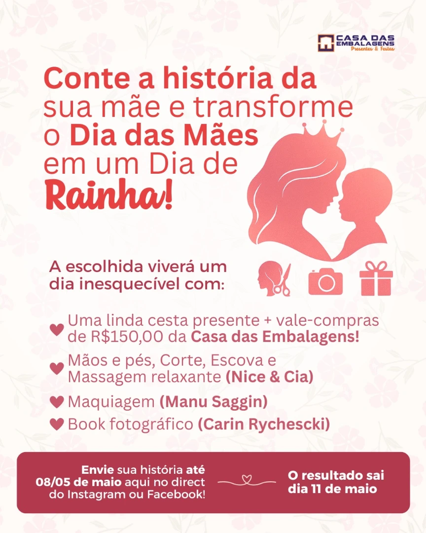 Promoção Especial de Dia das Mães: Um Dia de Rainha para Uma Mãe Incrível